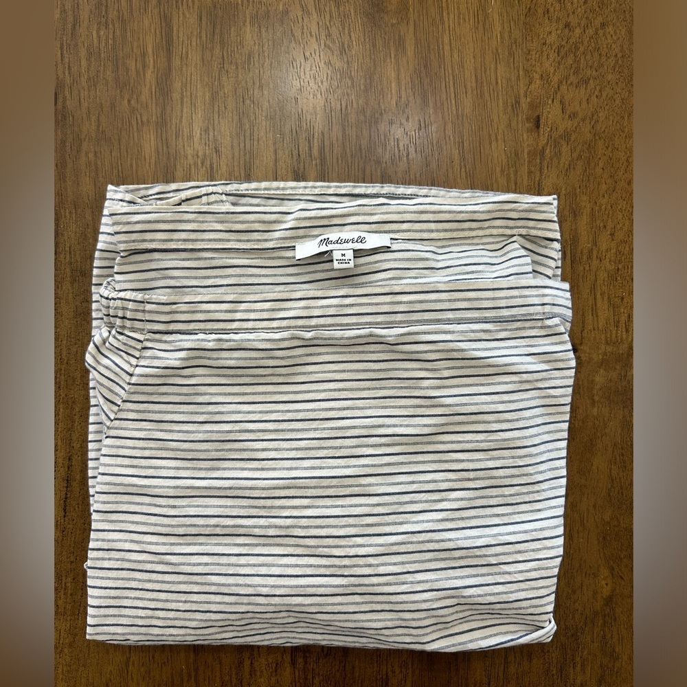 Madewell 100% Cotton Off-Shoulder Striped Top Size M - Picture 4 of 10